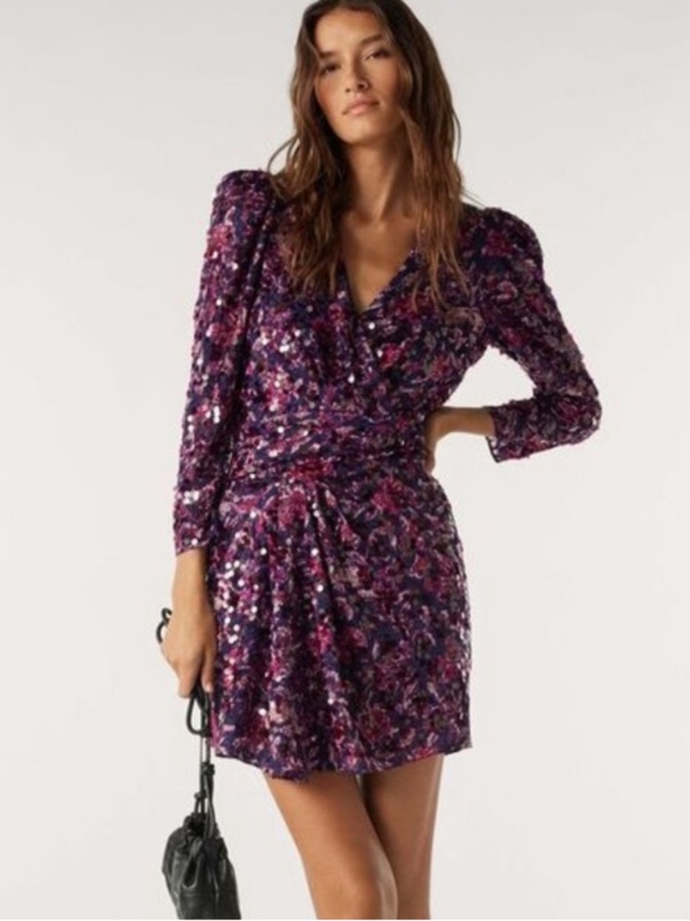 ba&sh sola Purple and Pink Sequin Mini Dress NWT L